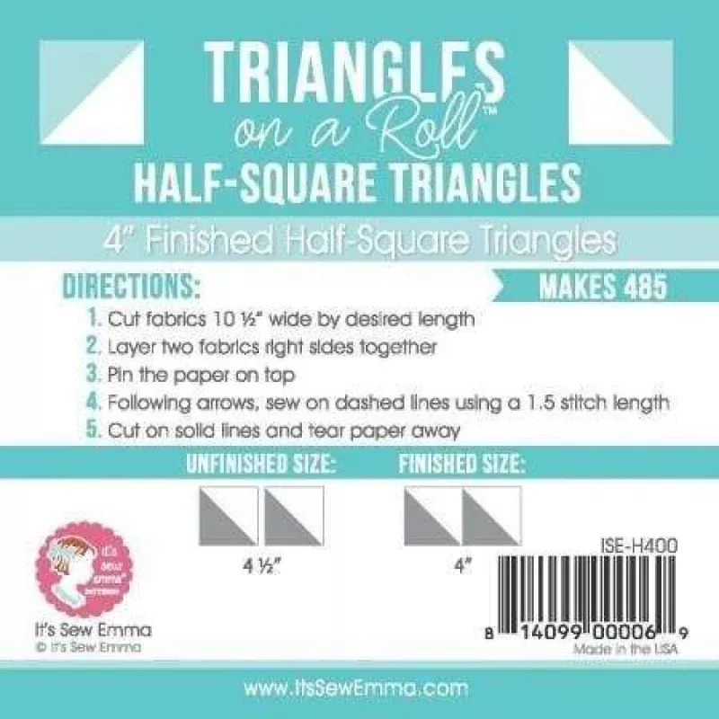 Triangles on a Roll ~ 4 Half-Square
