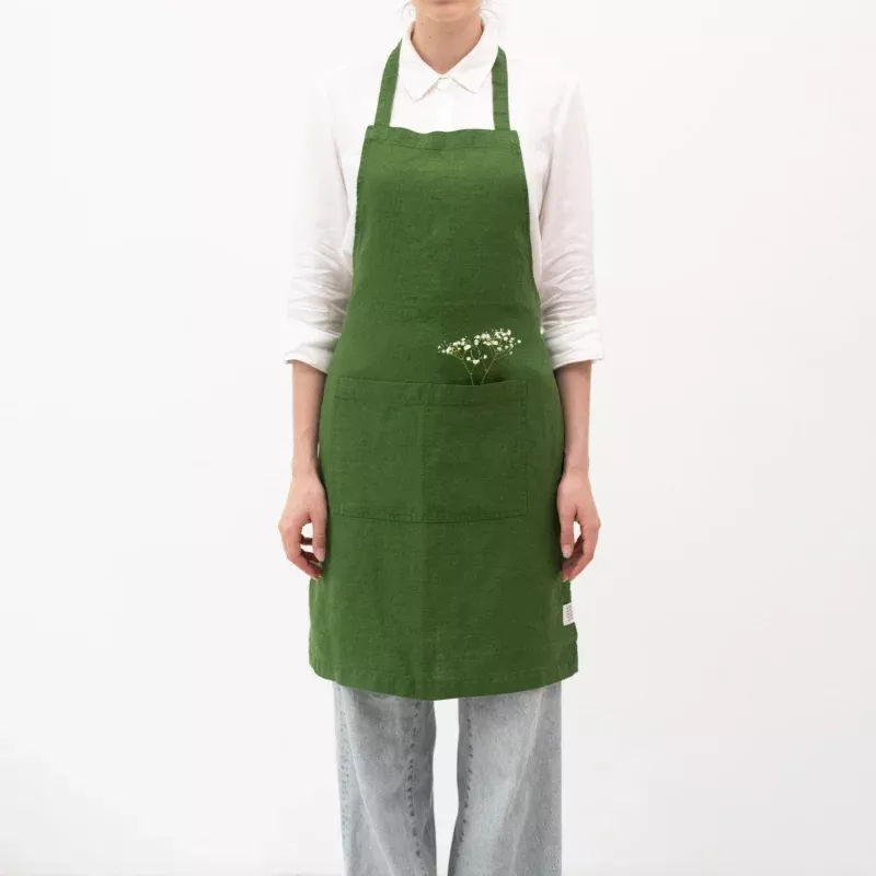 True Green Linen Daily Apron