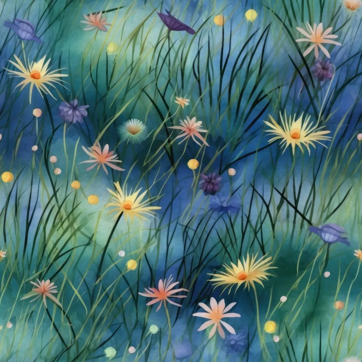 Twilight Meadows Pattern 4 Quilting Cotton Fabric