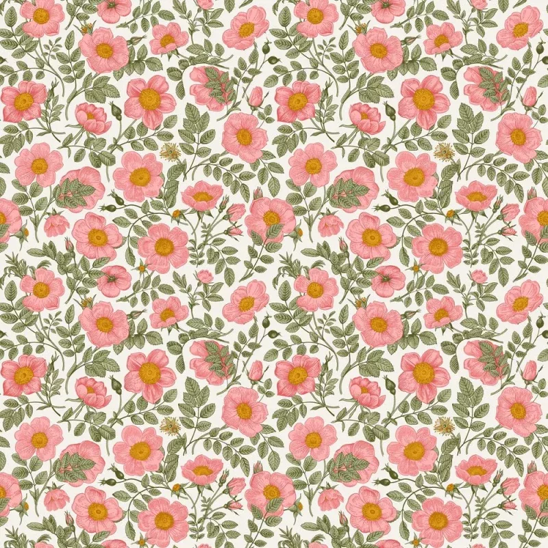 Vintage Wild Roses Fabric