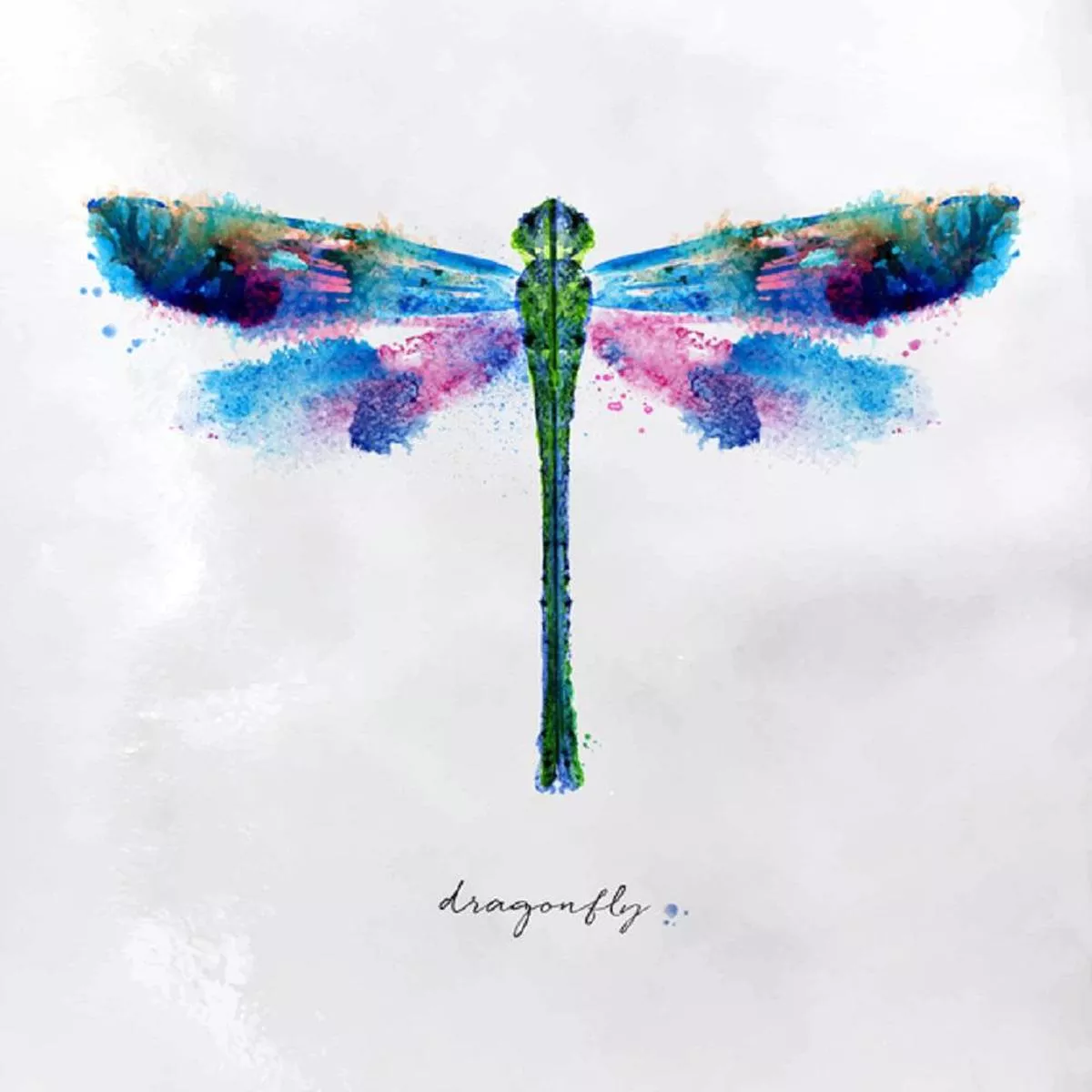 Watercolor Dragonfly Fabric Panel – Multi