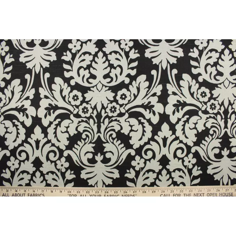 Waverly Close Up in Ebony|Per Yard&6 X 6 Sample