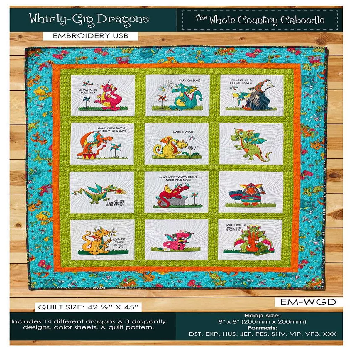 Whirly-Gig Dragon Embroidery – USB