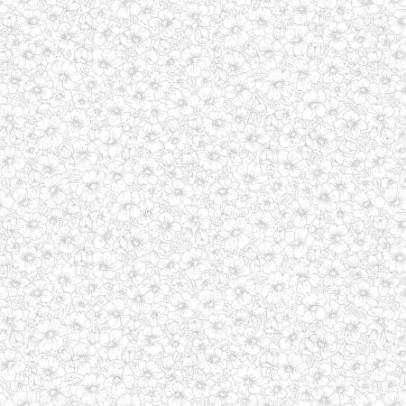 White on White Linear Floral