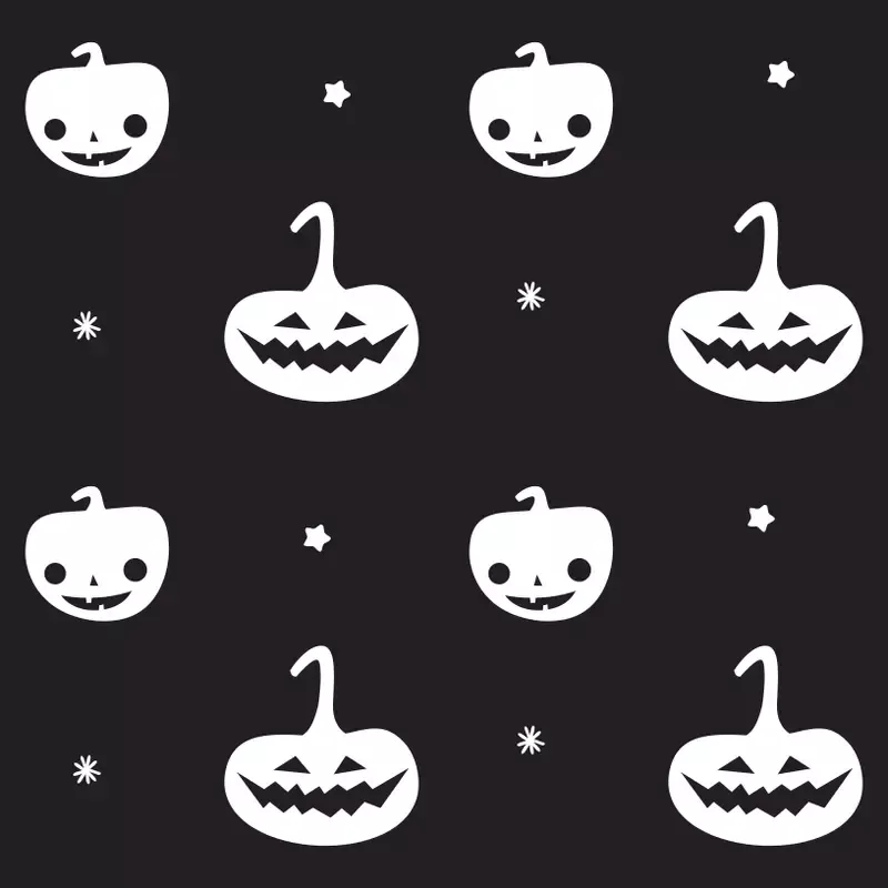 White Pumpkins Fabric – Black