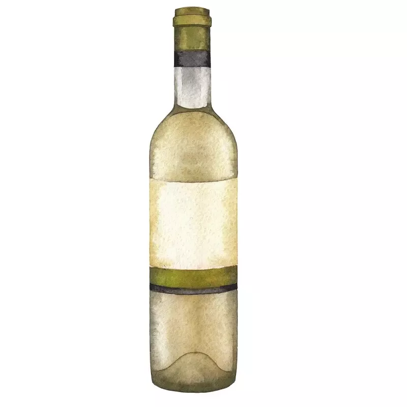 White Wine Bottle Fabric Panel – Variation 2