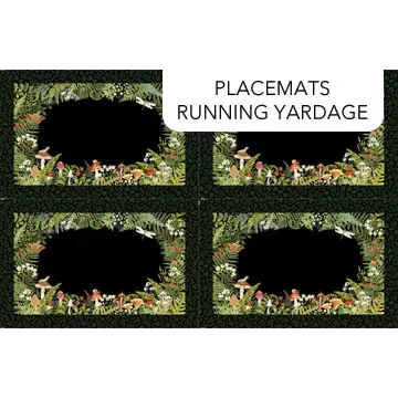 Wild Harvest Placemats/Black Panel (28" x 44") (Panel #204)