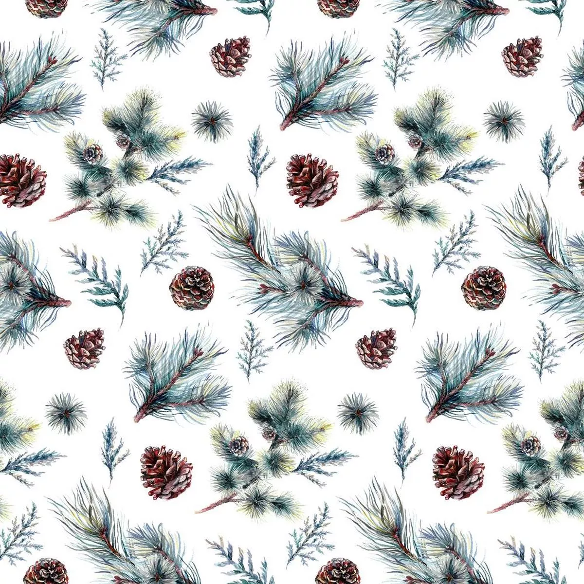 Winter Forest Allover Fabric – White