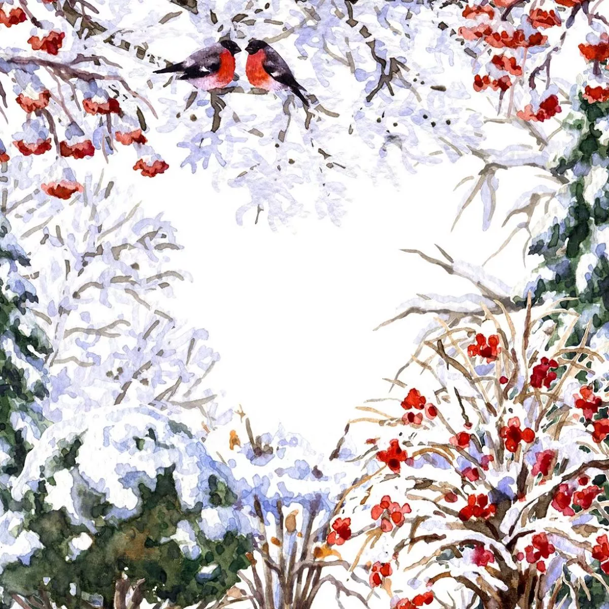 Winter View Fabric Panel – White