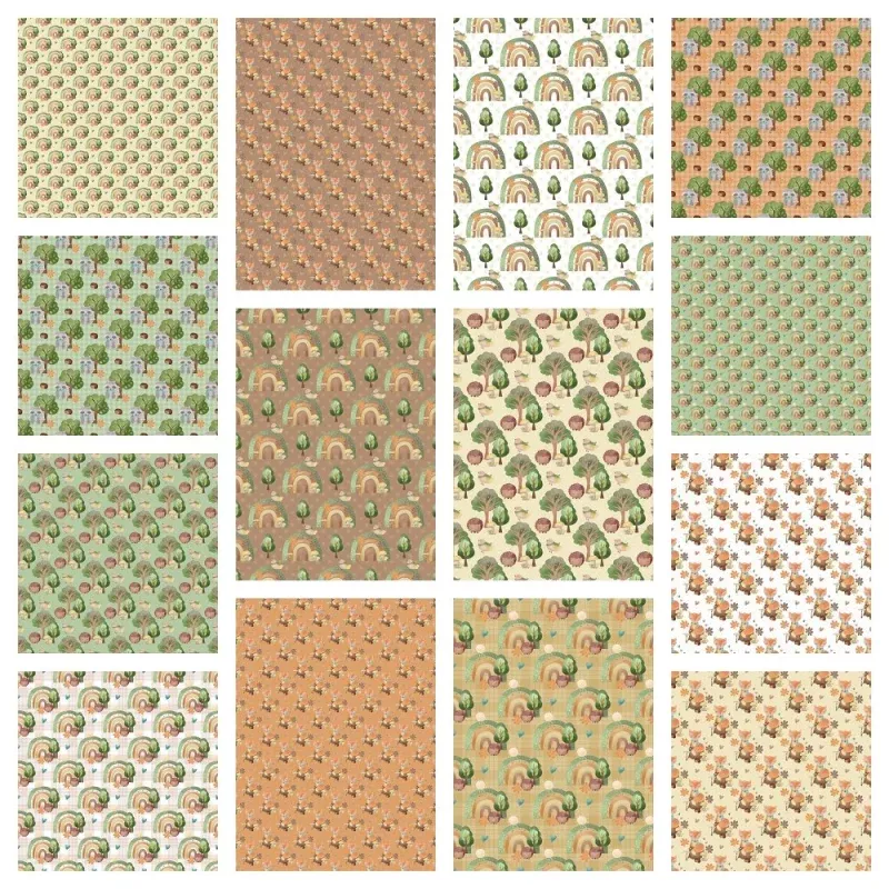 Woodland Animals Fabric Collection – 1 Yard Bundle