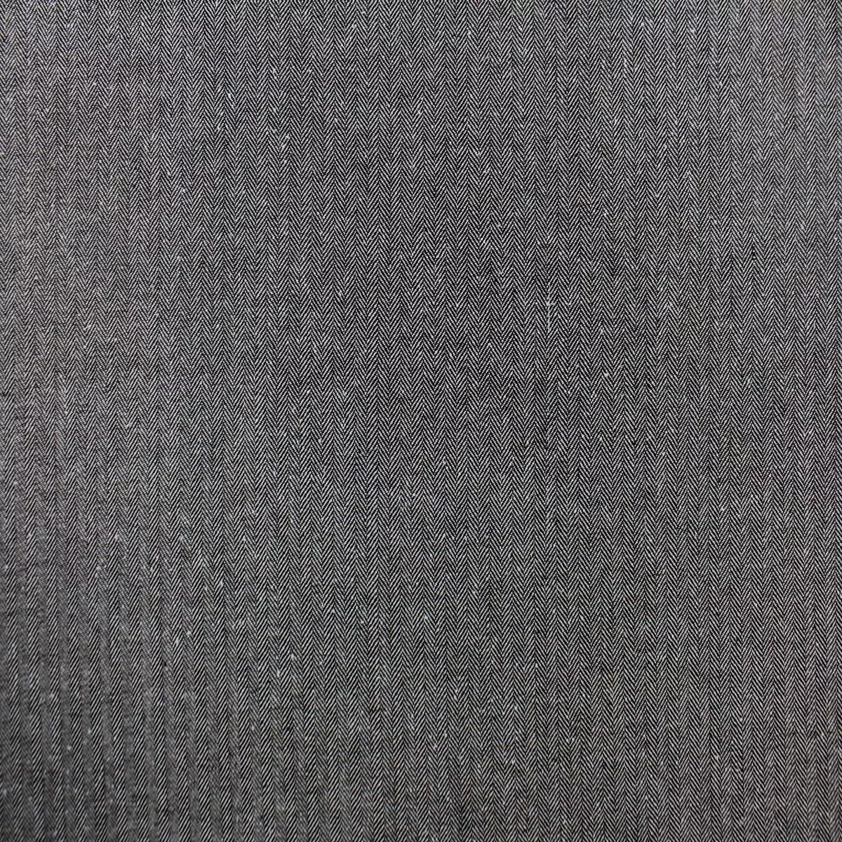 Wool Herringbone Fabric in Charcoal