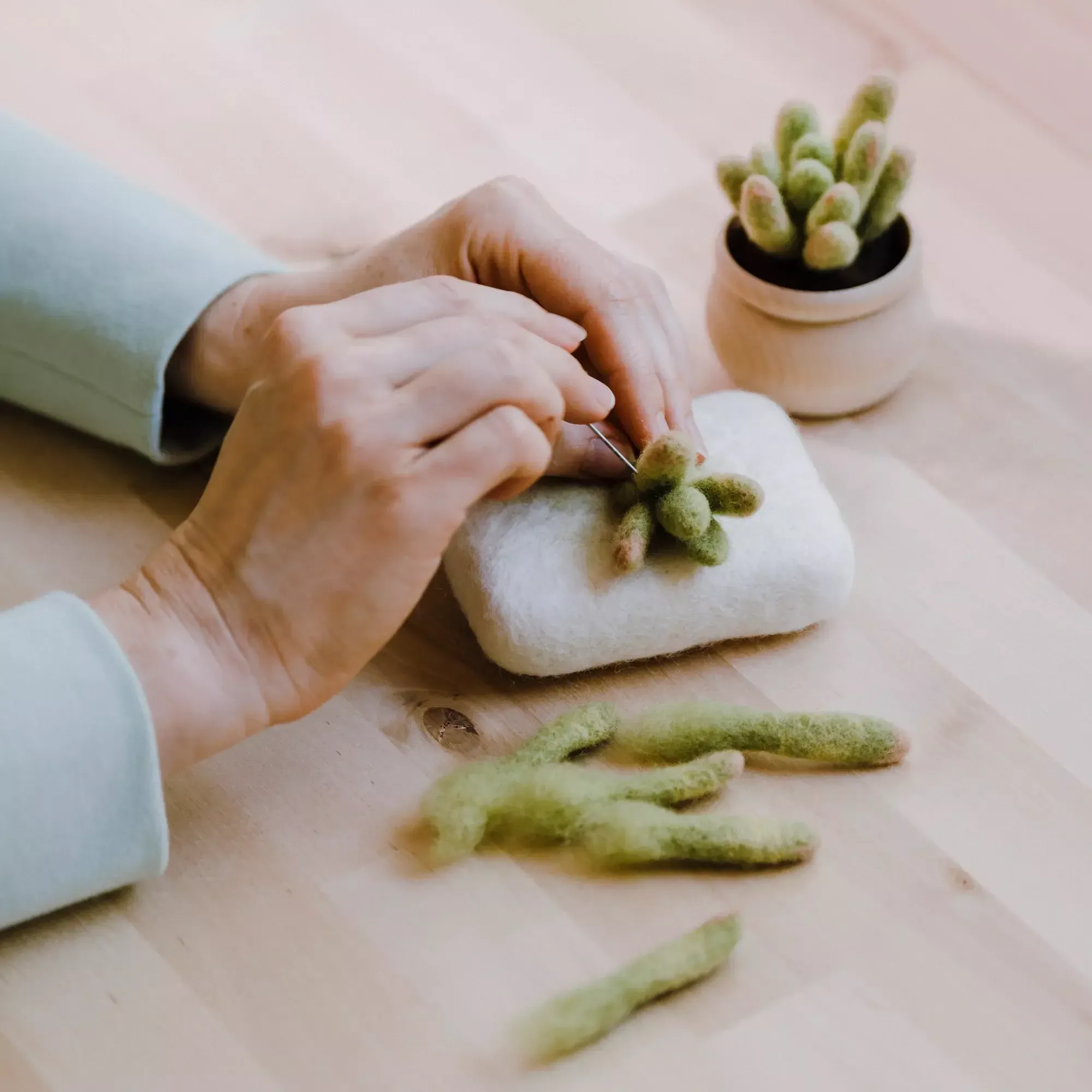 Wool Micro Mat - Felted Sky