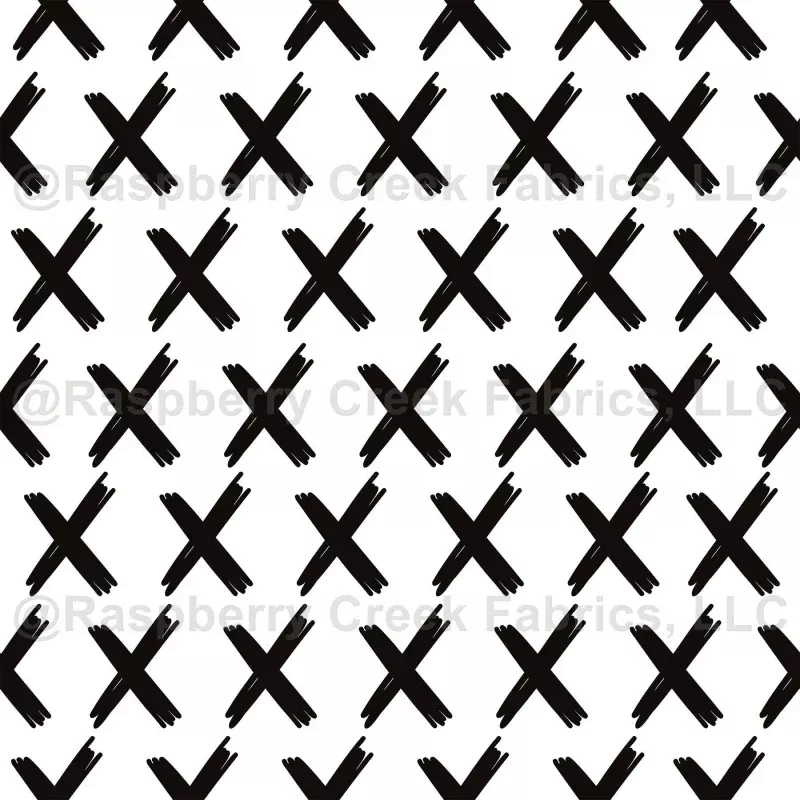 X’s Allover – Black on White – small