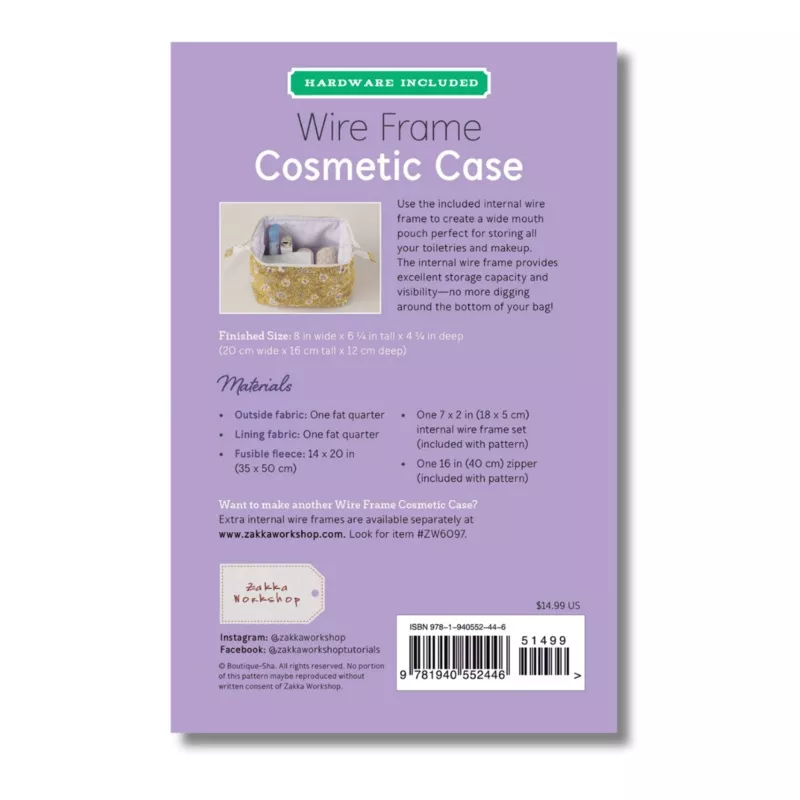 Zakka Workshop – Wire Frame Cosmetic Case Kit