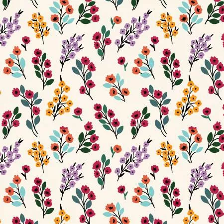 Zebras Tiny Flowers Ivory