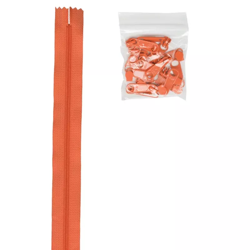 Zipper 4yds and 16 Extra-Large Coordinated Pulls Pumpkin ByAnnie’s BYA-ZIPYD-287