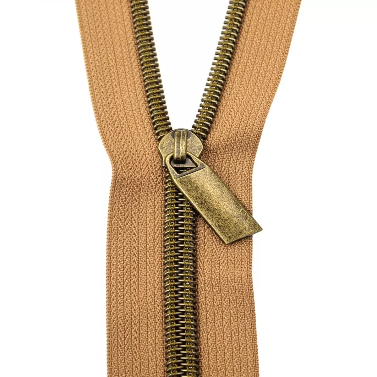 Zipper Set – Natural Tape with Antique Coil and Pulls
